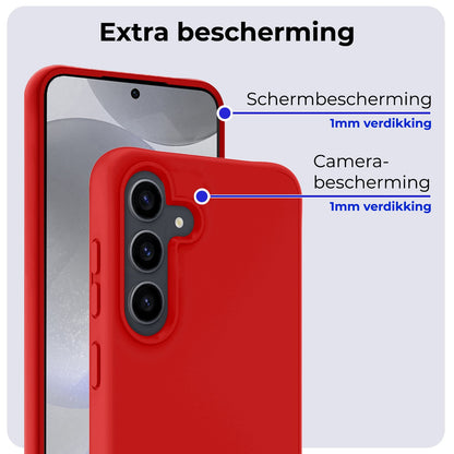 Forterra Samsung S24 Hoesje Siliconen Backcover Lichtgewicht - Rood