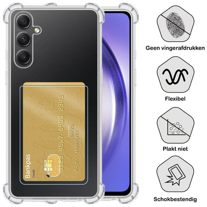 Forterra Samsung A54 Hoesje Kaarthouder Backcover Shockproof - Transparant