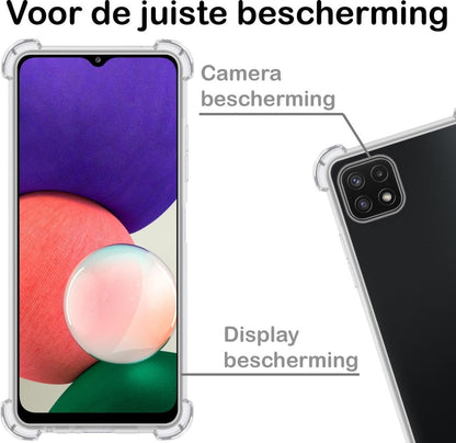 Forterra Samsung A22 4G Hoesje Shockproof Backcover Siliconen - Transparant