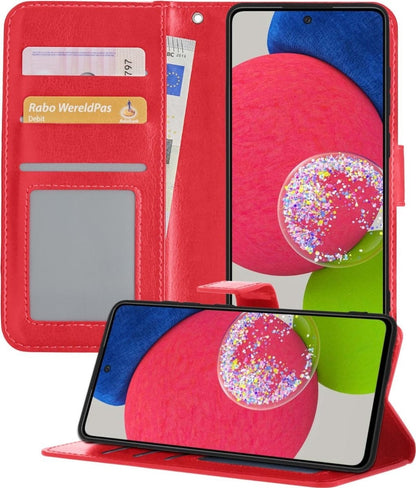 Forterra Samsung A52s Hoesje Bookcase Cover met Kaarthouder - Rood