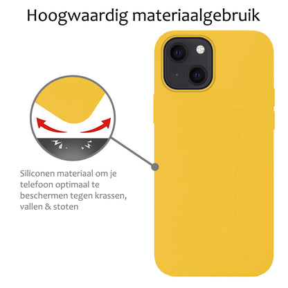 Forterra iPhone 15 Hoesje Siliconen Backcover Lichtgewicht - Geel