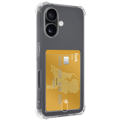 Forterra iPhone 16 Hoesje Kaarthouder Backcover Shockproof - Transparant