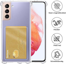 Forterra Samsung S21 Plus Hoesje Kaarthouder Backcover Shockproof - Transparant