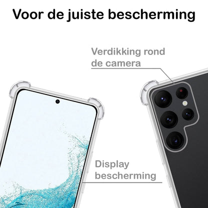 Forterra Samsung S22 Ultra Hoesje Shockproof Backcover Siliconen - Transparant