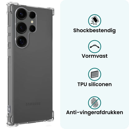 Forterra Samsung S25 Ultra Hoesje Shockproof Backcover Siliconen - Transparant