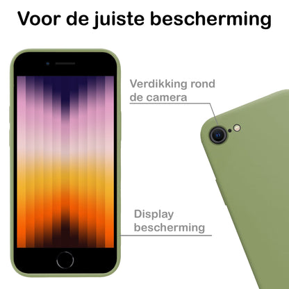 Forterra iPhone SE 2022 Hoesje Siliconen Backcover Lichtgewicht - Groen