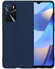 Forterra OPPO A16 Hoesje Siliconen Backcover Lichtgewicht - Donkerblauw