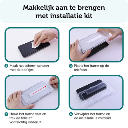 Forterra iPhone 16 Pro Max Screenprotector Flexibel Glas met Installatieframe