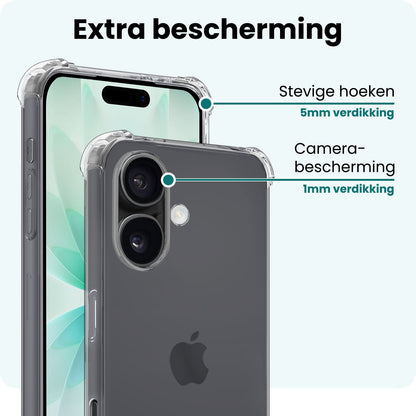 Forterra iPhone 17 Hoesje Shockproof Backcover Siliconen - Transparant