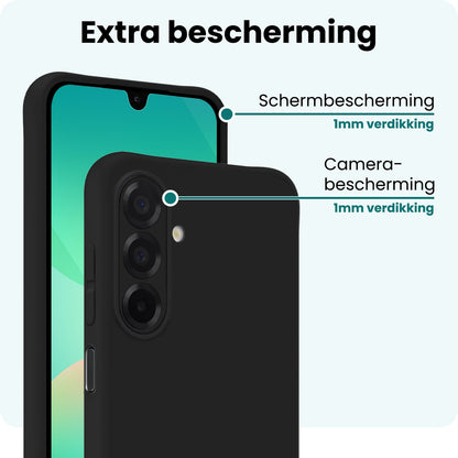 Forterra Samsung A26 Hoesje Siliconen Backcover Lichtgewicht - Zwart