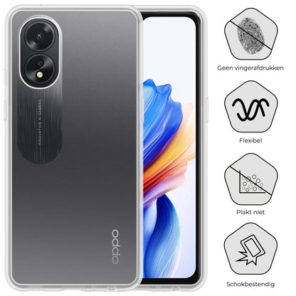 Forterra OPPO A18 Hoesje Siliconen Backcover Lichtgewicht - Transparant
