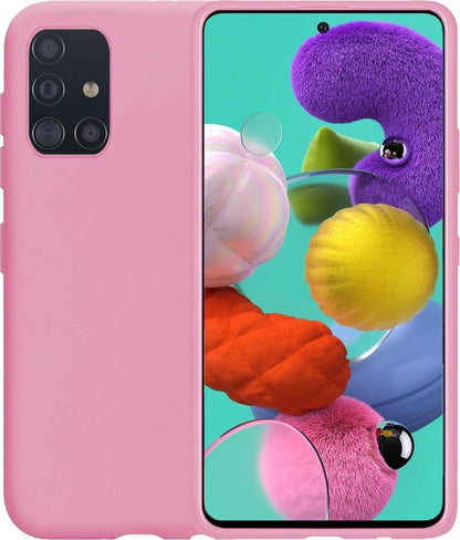 Forterra Samsung A51 Hoesje Siliconen Backcover Lichtgewicht - Roze