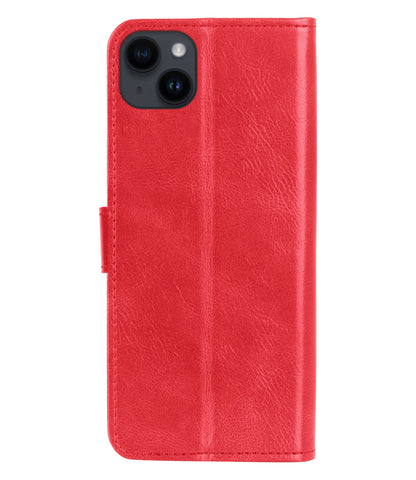 Forterra iPhone 15 Plus Hoesje Bookcase Cover met Kaarthouder - Rood