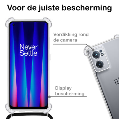 Forterra OnePlus Nord CE 2 Hoesje met Koord Backcover Shockproof - Transparant
