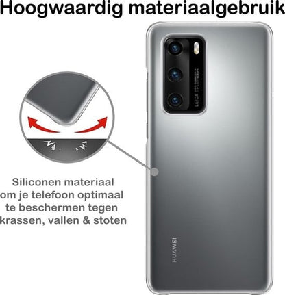Forterra Huawei P40 Hoesje Siliconen Backcover Lichtgewicht - Transparant
