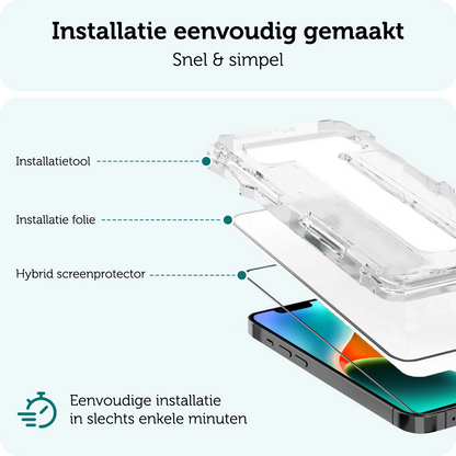 Forterra iPhone 14 Pro Screenprotector Flexibel Glas met Installatieframe