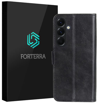 Forterra Samsung A37 Hoesje Bookcase Cover met Kaarthouder - Zwart