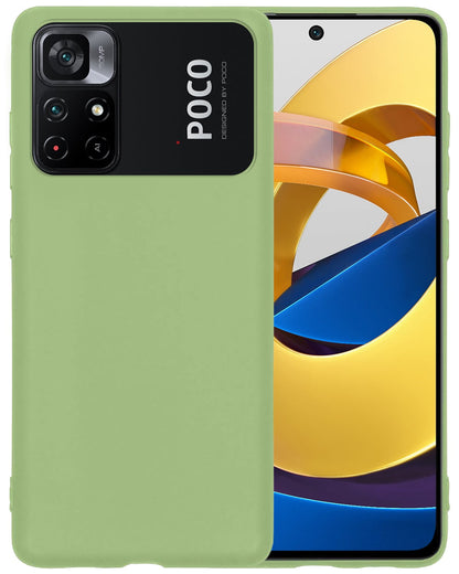 Forterra Xiaomi Poco M4 Pro 5G Hoesje Siliconen Backcover Lichtgewicht - Groen