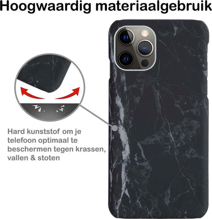 Forterra iPhone 11 Pro Hoesje Marmer Hard Case Cover - Zwart