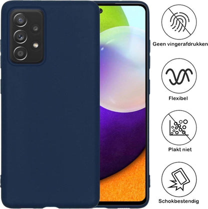 Forterra Samsung A52 Hoesje Siliconen Backcover Lichtgewicht - Donkerblauw