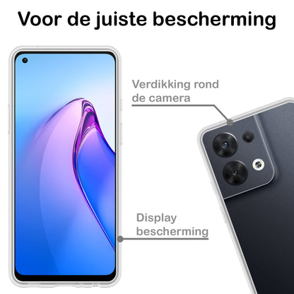 Forterra OPPO Reno 8 Hoesje Siliconen Backcover Lichtgewicht - Transparant