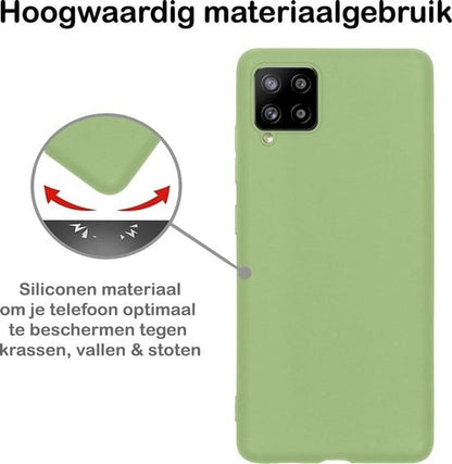 Forterra Samsung A12 Hoesje Siliconen Backcover Lichtgewicht - Groen