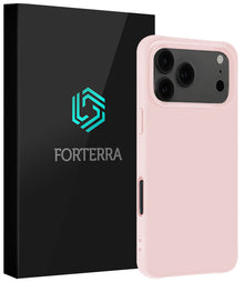 Forterra iPhone 17 Pro Max Hoesje Siliconen Backcover Lichtgewicht - Lichtroze