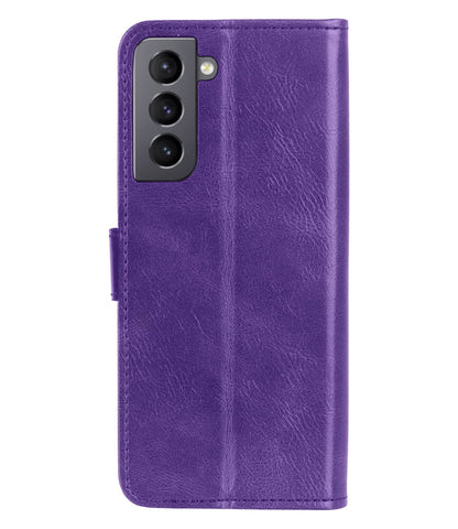 Forterra Samsung S21 FE Hoesje Bookcase Cover met Kaarthouder - Paars