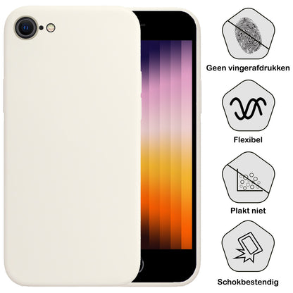 Forterra iPhone SE 2022 Hoesje Siliconen Backcover Lichtgewicht - Wit
