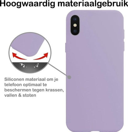 Forterra iPhone X Hoesje Siliconen Backcover Lichtgewicht - Lila