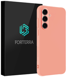 Forterra Samsung S24 FE Hoesje Siliconen Backcover Lichtgewicht - Perzik