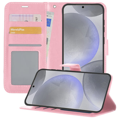 Forterra Samsung S24 Plus Hoesje Bookcase Cover met Kaarthouder - Lichtroze