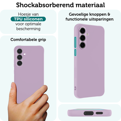 Forterra Samsung S24 FE Hoesje Siliconen Backcover Lichtgewicht - Lila