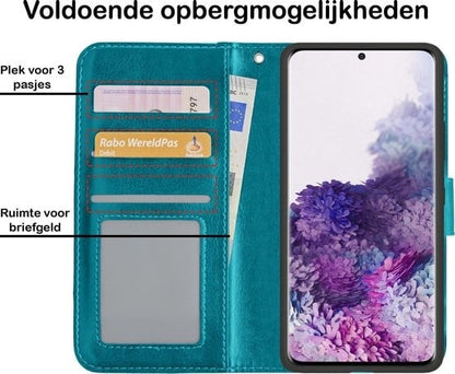 Forterra Samsung S20 Hoesje Bookcase Cover met Kaarthouder - Turquoise