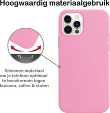 Forterra iPhone 12 Pro Hoesje Siliconen Backcover Lichtgewicht - Lichtroze