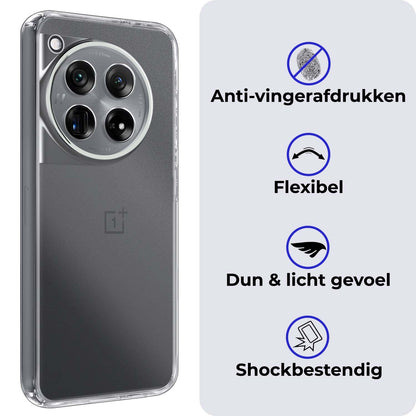 Forterra OnePlus 12 Hoesje Siliconen Backcover Lichtgewicht - Transparant