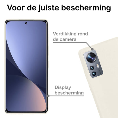 Forterra Xiaomi 12 Hoesje Siliconen Backcover Lichtgewicht - Wit