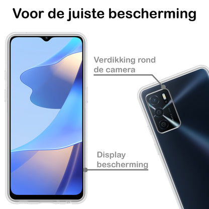 Forterra OPPO A16s Hoesje Siliconen Backcover Lichtgewicht - Transparant