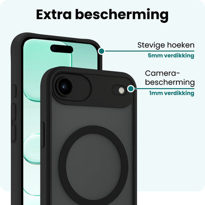 Forterra iPhone Air Hoesje Geschikt voor Magsafe Backcover Shockproof - Zwart