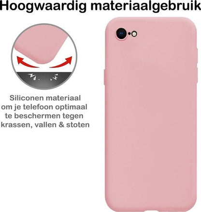 Forterra iPhone SE 2020 Hoesje Siliconen Backcover Lichtgewicht - Lichtroze