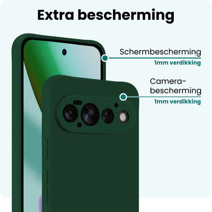 Forterra Google Pixel 11 Pro Hoesje Siliconen Backcover Lichtgewicht - Donkergroen