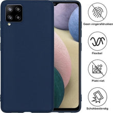 Forterra Samsung A12 Hoesje Siliconen Backcover Lichtgewicht - Donkerblauw