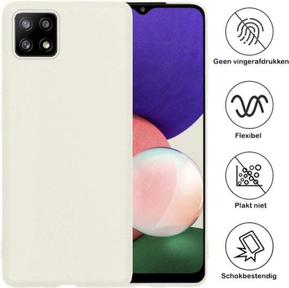 Forterra Samsung A22 5G Hoesje Siliconen Backcover Lichtgewicht - Wit