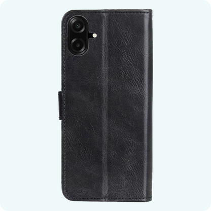 Forterra Samsung A07 Hoesje Bookcase Cover met Kaarthouder - Zwart