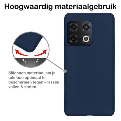 Forterra OnePlus 10 Pro Hoesje Siliconen Backcover Lichtgewicht - Donkerblauw