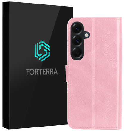 Forterra Samsung A57 Hoesje Bookcase Cover met Kaarthouder - Lichtroze