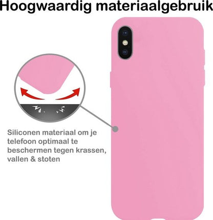 Forterra iPhone Xs Max Hoesje Siliconen Backcover Lichtgewicht - Lichtroze