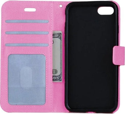 Forterra iPhone 7 Hoesje Bookcase Cover met Kaarthouder - Lichtroze