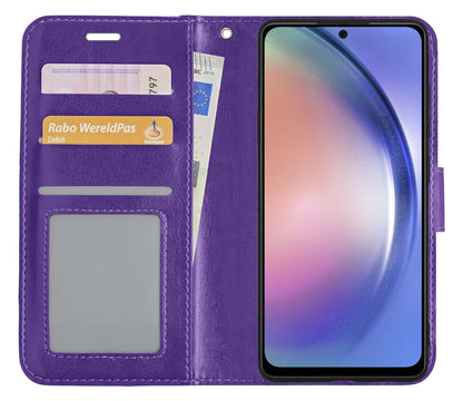 Forterra Samsung A54 Hoesje Bookcase Cover met Kaarthouder - Paars