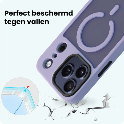 Forterra iPhone 17 Pro Max Hoesje Geschikt voor Magsafe Backcover Shockproof - Lila
